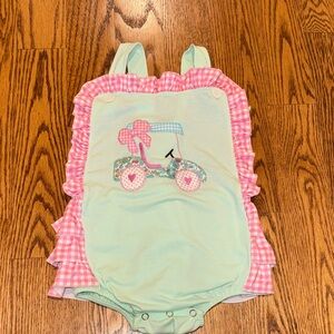 Girls golf bubble romper